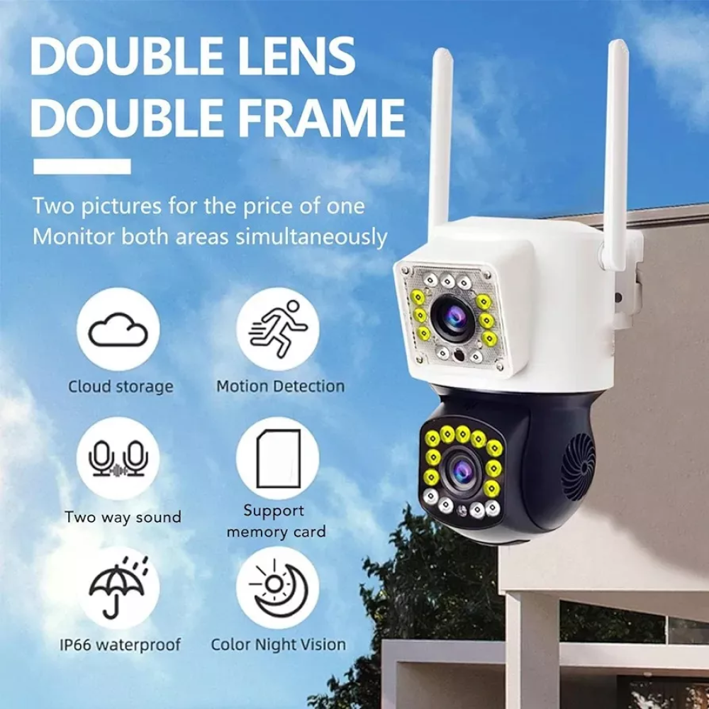 Camara Wifi Doble lente 22 LED  pequeña