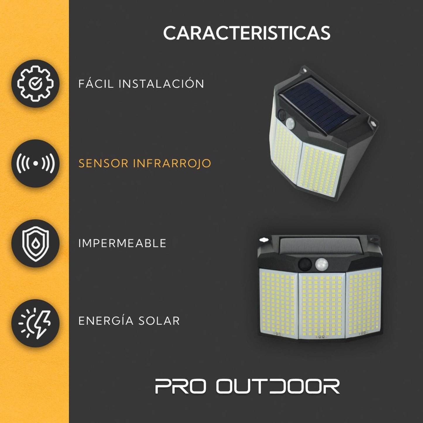 Aplique 294 Led Solar Contra Agua