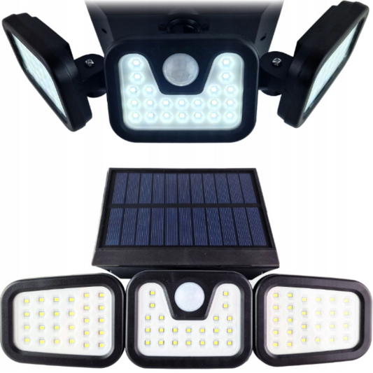 Triple Lampara Ancha LED Solar